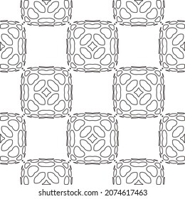 Vector pattern with symmetrical elements . Repeating geometric tiles from striped elements.Monochrome stylish texture.Black and white pattern for wallpapers and backgrounds.