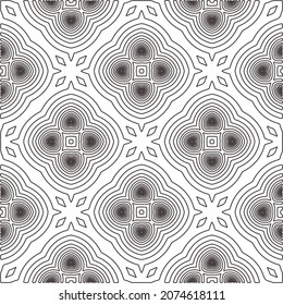 Vector pattern with symmetrical elements . Repeating geometric tiles from striped elements.Monochrome stylish texture.Black and white pattern for wallpapers and backgrounds.