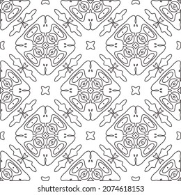 Vector pattern with symmetrical elements . Repeating geometric tiles from striped elements.Monochrome stylish texture.Black and white pattern for wallpapers and backgrounds.