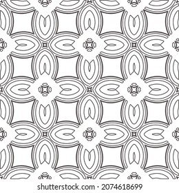 Vector pattern with symmetrical elements . Repeating geometric tiles from striped elements.Monochrome stylish texture.Black and white pattern for wallpapers and backgrounds.