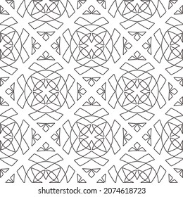 Vector pattern with symmetrical elements . Repeating geometric tiles from striped elements.Monochrome stylish texture.Black and white pattern for wallpapers and backgrounds.