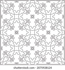 Vector pattern with symmetrical elements . Repeating geometric tiles from striped elements.Monochrome stylish texture.Black and white pattern for wallpapers and backgrounds.