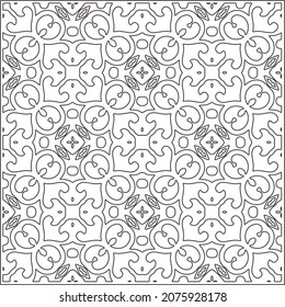 Vector pattern with symmetrical elements . Repeating geometric tiles from striped elements.Monochrome stylish texture.Black and white pattern for wallpapers and backgrounds.