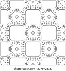 Vector pattern with symmetrical elements . Repeating geometric tiles from striped elements.Monochrome stylish texture.Black and white pattern for wallpapers and backgrounds.