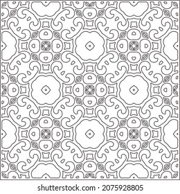 Vector pattern with symmetrical elements . Repeating geometric tiles from striped elements.Monochrome stylish texture.Black and white pattern for wallpapers and backgrounds.