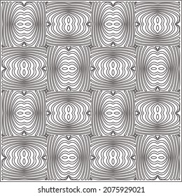 Vector pattern with symmetrical elements . Repeating geometric tiles from striped elements.Monochrome stylish texture.Black and white pattern for wallpapers and backgrounds.