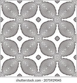 Vector pattern with symmetrical elements . Repeating geometric tiles from striped elements.Monochrome stylish texture.Black and white pattern for wallpapers and backgrounds.