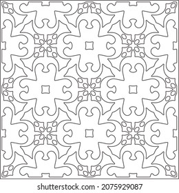 Vector pattern with symmetrical elements . Repeating geometric tiles from striped elements.Monochrome stylish texture.Black and white pattern for wallpapers and backgrounds.