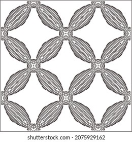 Vector pattern with symmetrical elements . Repeating geometric tiles from striped elements.Monochrome stylish texture.Black and white pattern for wallpapers and backgrounds.