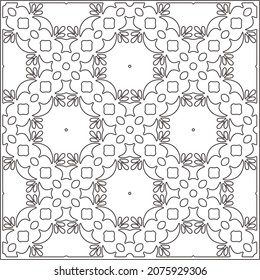 Vector pattern with symmetrical elements . Repeating geometric tiles from striped elements.Monochrome stylish texture.Black and white pattern for wallpapers and backgrounds.