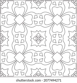 Vector pattern with symmetrical elements . Repeating geometric tiles from striped elements.Monochrome stylish texture.Black and white pattern for wallpapers and backgrounds.