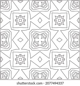 Vector pattern with symmetrical elements . Repeating geometric tiles from striped elements.Monochrome stylish texture.Black and white pattern for wallpapers and backgrounds.