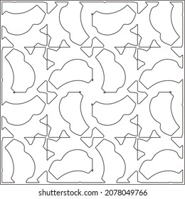 Vector pattern with symmetrical elements . Repeating geometric tiles from striped elements.Monochrome stylish texture.Black and white pattern for wallpapers and backgrounds.