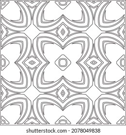 Vector pattern with symmetrical elements . Repeating geometric tiles from striped elements.Monochrome stylish texture.Black and white pattern for wallpapers and backgrounds.