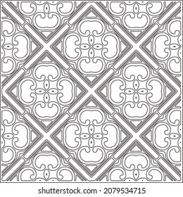 Vector pattern with symmetrical elements . Repeating geometric tiles from striped elements. black patterns.