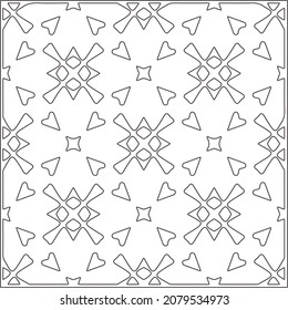 
Vector pattern with symmetrical elements . Repeating geometric tiles from striped elements. black patterns.