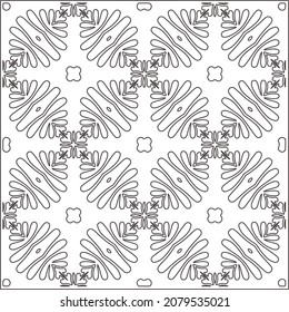 Vector pattern with symmetrical elements . Repeating geometric tiles from striped elements. black patterns.