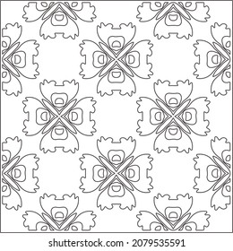 Vector pattern with symmetrical elements . Repeating geometric tiles from striped elements. black patterns.
