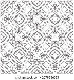 Vector pattern with symmetrical elements . Repeating geometric tiles from striped elements. black patterns.