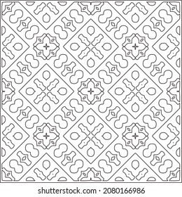 
Vector pattern with symmetrical elements . Repeating geometric tiles from striped elements. black patterns.