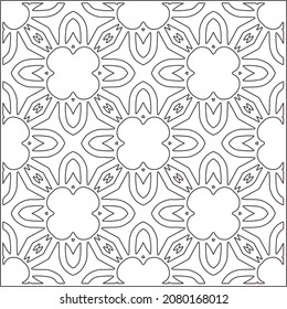 
Vector pattern with symmetrical elements . Repeating geometric tiles from striped elements. black patterns.