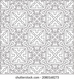 
Vector pattern with symmetrical elements . Repeating geometric tiles from striped elements. black patterns.