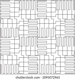 Vector pattern with symmetrical elements . Repeating geometric tiles from striped elements.Monochrome stylish texture.Black and white pattern for wallpapers and backgrounds.
