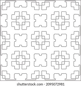 Vector pattern with symmetrical elements . Repeating geometric tiles from striped elements.Monochrome stylish texture.Black and white pattern for wallpapers and backgrounds.
