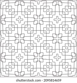 Vector pattern with symmetrical elements . Repeating geometric tiles from striped elements.Monochrome stylish texture.Black and white pattern for wallpapers and backgrounds.
