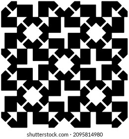 Vector pattern with symmetrical elements . Repeating geometric tiles from striped elements.Monochrome stylish texture.Black and white pattern for wallpapers and backgrounds.
