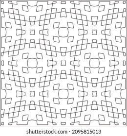 Vector pattern with symmetrical elements . Repeating geometric tiles from striped elements.Monochrome stylish texture.Black and white pattern for wallpapers and backgrounds.
