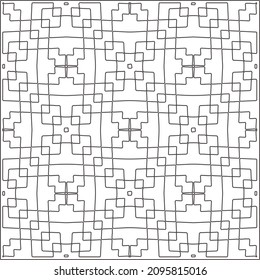 Vector pattern with symmetrical elements . Repeating geometric tiles from striped elements.Monochrome stylish texture.Black and white pattern for wallpapers and backgrounds.
