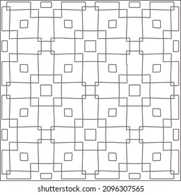 Vector pattern with symmetrical elements . Repeating geometric tiles from striped elements.Monochrome stylish texture.Black and white pattern for wallpapers and backgrounds.
