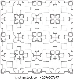 
Vector pattern with symmetrical elements . Repeating geometric tiles from striped elements.Monochrome stylish texture.Black and white pattern for wallpapers and backgrounds.