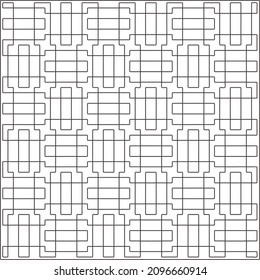 Vector pattern with symmetrical elements . Repeating geometric tiles from striped elements.Monochrome stylish texture.Black and white pattern for wallpapers and backgrounds.
