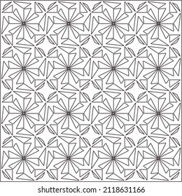 
Vector pattern with symmetrical elements . Repeating geometric tiles from striped elements.Monochrome texture.Black and 
white pattern for wallpapers and backgrounds.line art.