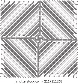 Vector pattern with symmetrical elements . Repeating geometric tiles from striped elements.Monochrome texture.Black and 
white pattern for wallpapers and backgrounds.line art.