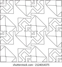 Vector pattern with symmetrical elements . Repeating geometric tiles from striped elements.Monochrome texture.Black and 
white pattern for wallpapers and backgrounds.line art.