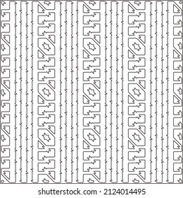 Vector pattern with symmetrical elements . Repeating geometric tiles from striped elements.Monochrome texture.Black and 
white pattern for wallpapers and backgrounds.line art.