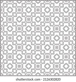 Vector pattern with symmetrical elements . Repeating geometric tiles from striped elements.Monochrome texture.Black and 
white pattern for wallpapers and backgrounds.line art.