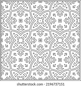 Vector pattern with symmetrical elements . Repeating geometric tiles from striped elements.Monochrome texture.Black and 
white pattern for wallpapers and backgrounds.line art.