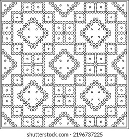 Vector pattern with symmetrical elements . Repeating geometric tiles from striped elements.Monochrome texture.Black and 
white pattern for wallpapers and backgrounds.line art.
