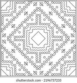Vector pattern with symmetrical elements . Repeating geometric tiles from striped elements.Monochrome texture.Black and 
white pattern for wallpapers and backgrounds.line art.