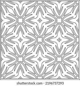 Vector pattern with symmetrical elements . Repeating geometric tiles from striped elements.Monochrome texture.Black and 
white pattern for wallpapers and backgrounds.line art.
