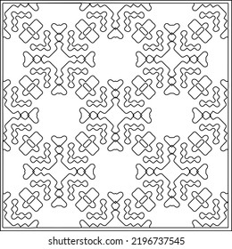 Vector pattern with symmetrical elements . Repeating geometric tiles from striped elements.Monochrome texture.Black and 
white pattern for wallpapers and backgrounds.line art.