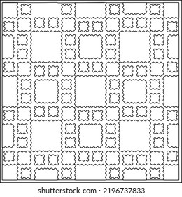 Vector pattern with symmetrical elements . Repeating geometric tiles from striped elements.Monochrome texture.Black and 
white pattern for wallpapers and backgrounds.line art.