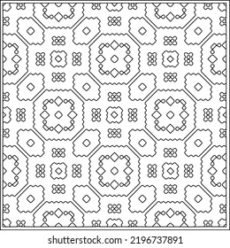 Vector pattern with symmetrical elements . Repeating geometric tiles from striped elements.Monochrome texture.Black and 
white pattern for wallpapers and backgrounds.line art.