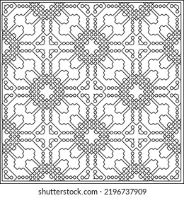 Vector pattern with symmetrical elements . Repeating geometric tiles from striped elements.Monochrome texture.Black and 
white pattern for wallpapers and backgrounds.line art.