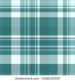 Vector pattern tartan of texture plaid fabric with a background seamless check textile in teal and cyan colors.