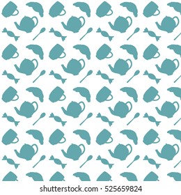 Vector pattern with tea elements. Original design for backdrop and print